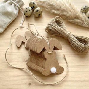 Osterhase mit Puschelschwanz Geschenkanhänger Set